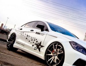 Tem decal ngôi sao dán sườn xe ô tô ms-02