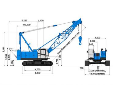 Cẩu bánh xích KOBELCO 7055