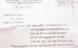 Đề thi Ngữ Văn chỉ trọn vỏn vẹn 3 từ