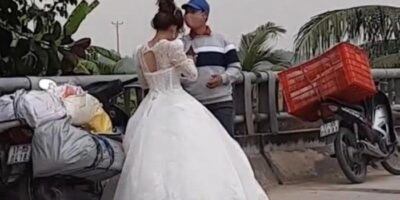 Dù bận cưới nhưng cô dâu đã xách váy cưới chạy đi gặp shipper, quyết không bao giờ bom hàng