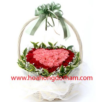 Giỏ hoa cắm hình trái tim PL03-TT