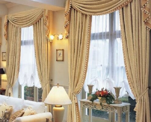 Rèm vải tân cổ điển đẹp cho phòng khách
