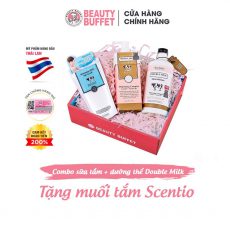 Combo Sữa tắm và Dưỡng thể trắng da Scentio Double Milk
