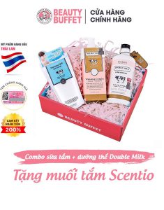 Combo Sữa tắm và Dưỡng thể trắng da Scentio Double Milk