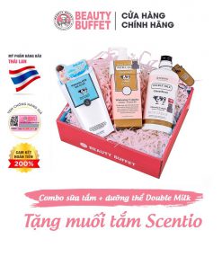 Combo Sữa tắm và Dưỡng thể trắng da Scentio Double Milk