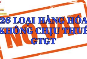 26 LOẠI HÀNG HÓA, DỊCH VỤ KHÔNG CHỊU THUẾ GTGT