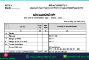 BẢNG CÂN ĐỐI KẾ TOÁN