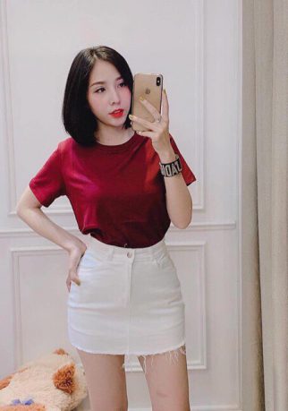 Chân Váy Jean Ngắn Trắng Và Đen