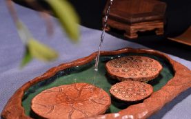 Khay trà lá sen lớn cao cấp
