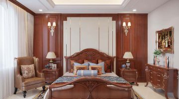 Tủ đầu giường gỗ gõ đỏ tân cổ điển đẹp cuốn hút lòng người