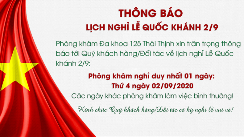 Thông báo lịch nghỉ Lễ 2/9