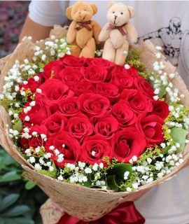 Bó hoa chúc mừng sinh nhật đẹp hồng đỏ chân thành