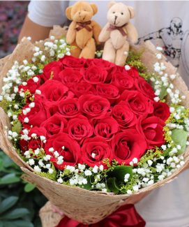 Bó hoa chúc mừng sinh nhật đẹp hồng đỏ chân thành