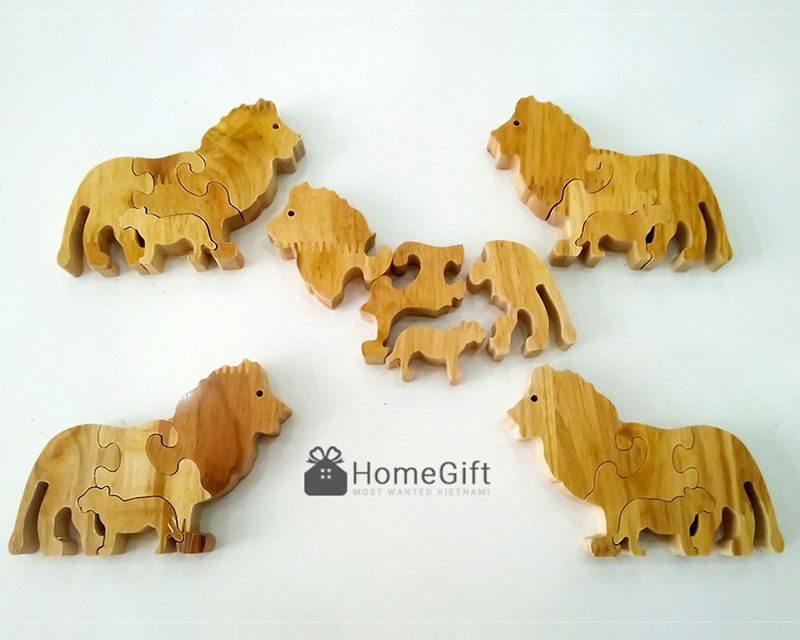 Bộ xếp hình thú bằng gỗ an toàn giáo dục cao