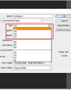 Tạo khổ giấy a4 trong photoshop – Kích thước a4 trong photoshop