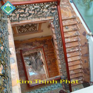 cầu thang đá hoa cương cẩm thach