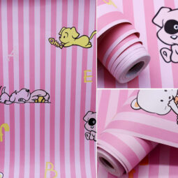10m Giấy Dán Tường Gấu Pooh Hồng