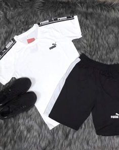 Đồ Bộ Thể Thao Nam Puma Phong Cách Hàn Quốc Màu Trắng