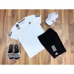 Đồ Thể Thao Nam Nguyên Bộ Logo Adias Màu Trắng