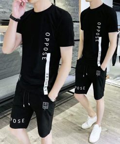 Đồ Bộ Thể Thao Nam Oppos Phong Cách Hàn Quốc Màu Đen